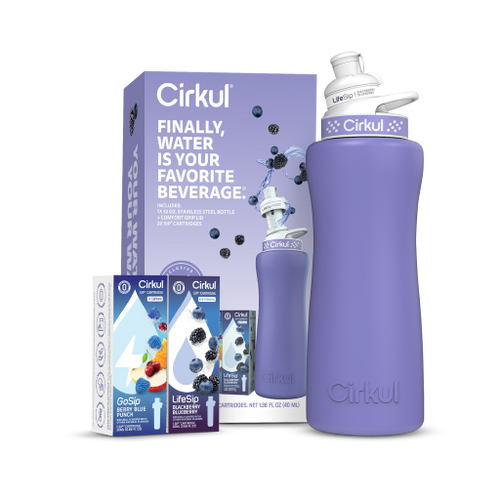 32oz. Matte Periwinkle Stainless Steel Bottle Starter Kit - Classic Pick